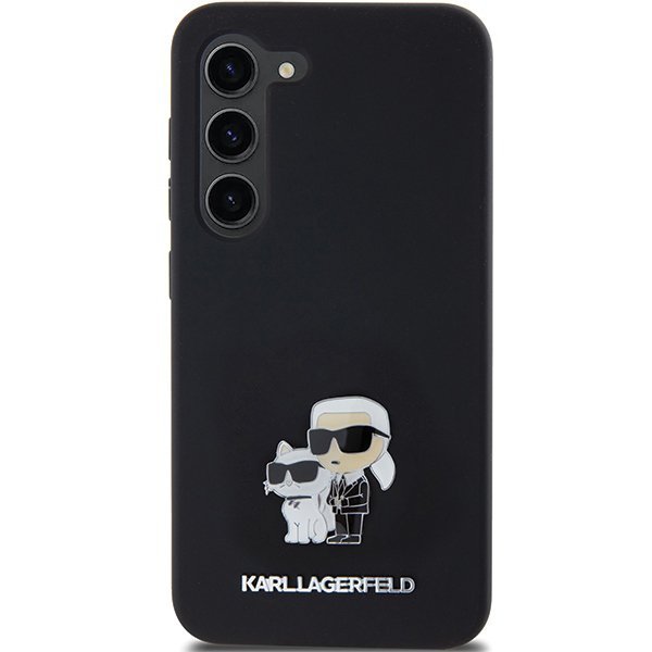 Karl Lagerfeld KLHCS23SSMHKCNPK S23 S911 hardcase czarny/black Silicone Karl&Choupette Metal Pin