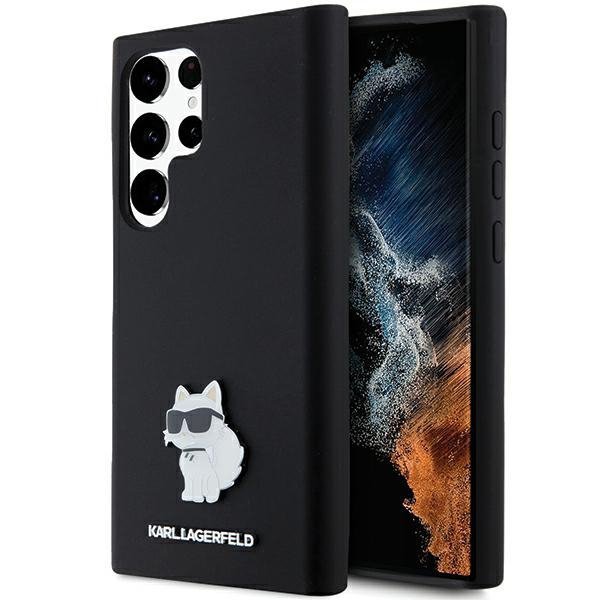 Karl Lagerfeld KLHCS24LSMHCNPK S24 Ultra S928 czarny/black hardcase Silicone Choupette Metal Pin