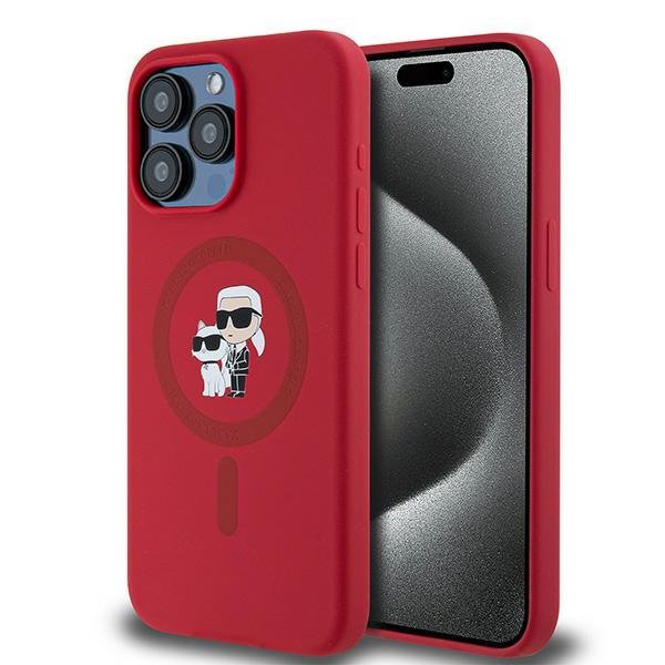 Karl Lagerfeld KLHMP15XSCMKCRHR iPhone 15 Pro Max 6.7&quot; czerwony/red hardcase Silicone Karl & Choupette Ring MagSafe