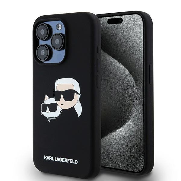 Karl Lagerfeld KLHMP15XSKCHPPLK iPhone 15 Pro Max 6.7&quot; czarny/black hardcase Silicone Karl & Choupette MagSafe