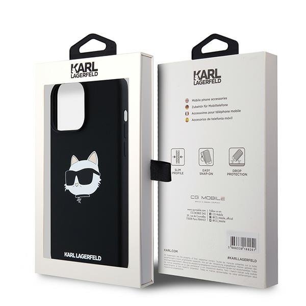 Karl Lagerfeld KLHMP15XSCHPPLK iPhone 15 Pro Max 6.7&quot; czarny/black hardcase Silicone Choupette Head MagSafe