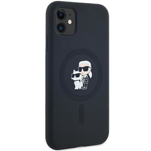 Karl Lagerfeld KLHMN61SCMKCRHK iPhone 11 / Xr 6.1&quot; czarny/black hardcase Silicone Karl & Choupette MagSafe