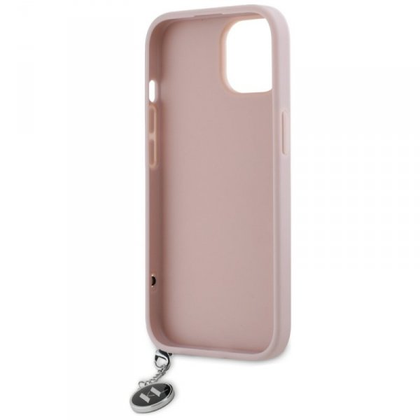 Karl Lagerfeld KLHCP15SPSAKDGCP iPhone 15 / 14 / 13 6.1&quot; różowy/pink hardcase Saffiano Rhinestones & Charm