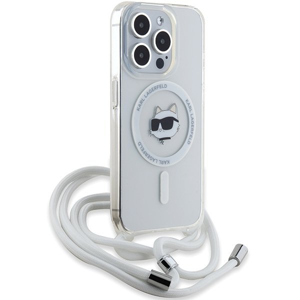 Karl Lagerfeld KLHMP14LHCCHNT iPhone 14 Pro 6.1&quot; hardcase transparent IML Choupette Head & Cord Magsafe