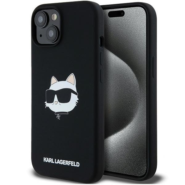 Karl Lagerfeld KLHMP15SSCHPPLK iPhone 15 / 14 / 13 6.1&quot; czarny/black hardcase Silicone Choupette Head MagSafe