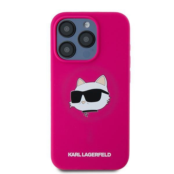 Karl Lagerfeld KLHMP15XSCHPPLF iPhone 15 Pro Max 6.7&quot; różowy/fuschia hardcase Silicone Choupette Head MagSafe