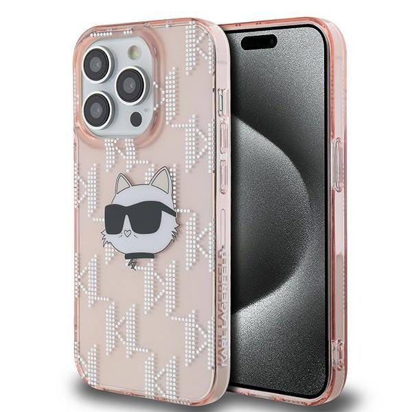 Karl Lagerfeld KLHCP14LHKLPCHP iPhone 14 Pro 6.1&quot; różowy/pink hardcase IML Choupette Head & Monogram