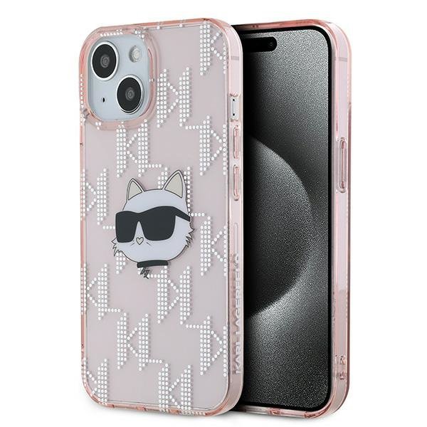 Karl Lagerfeld KLHCP15SHKLPCHP iPhone 15 / 14 / 13 6.1&quot; różowy/pink hardcase IML Choupette Head & Monogram