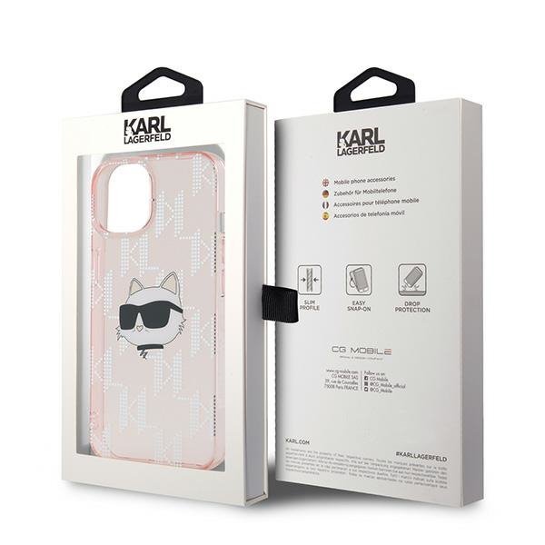 Karl Lagerfeld KLHCP15SHKLPCHP iPhone 15 / 14 / 13 6.1&quot; różowy/pink hardcase IML Choupette Head & Monogram