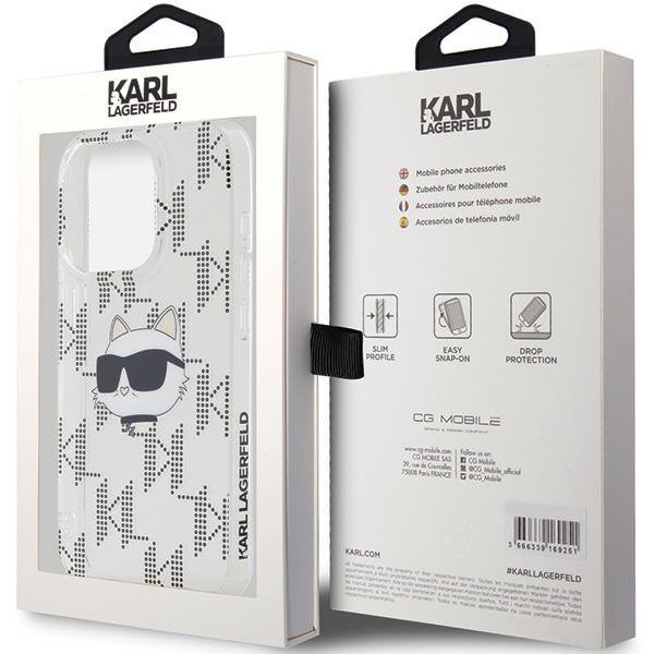 Karl Lagerfeld KLHCP15XHKLPCHT iPhone 15 Pro Max 6.7&quot; transparent hardcase IML Choupette Head & Monogram