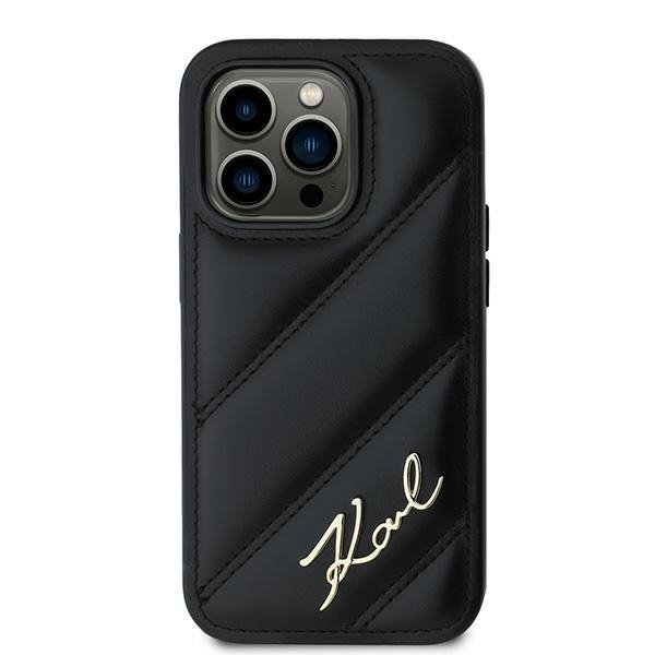 Karl Lagerfeld KLHCP14XPQDSMGK iPhone 14 Pro Max 6.7&quot; czarny/black hardcase Diagonal Quilted Script