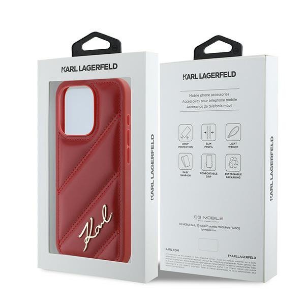 Karl Lagerfeld KLHCP15XPQDSMGR iPhone 15 Pro Max 6.7&quot; czerwony/red hardcase Diagonal Quilted Script