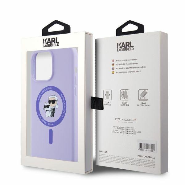 Karl Lagerfeld KLHMP15XSCMKCRHU iPhone 15 Pro Max 6.7&quot; fioletowy/purple hardcase Silicone Karl&Choupette Heads Ring MagSafe