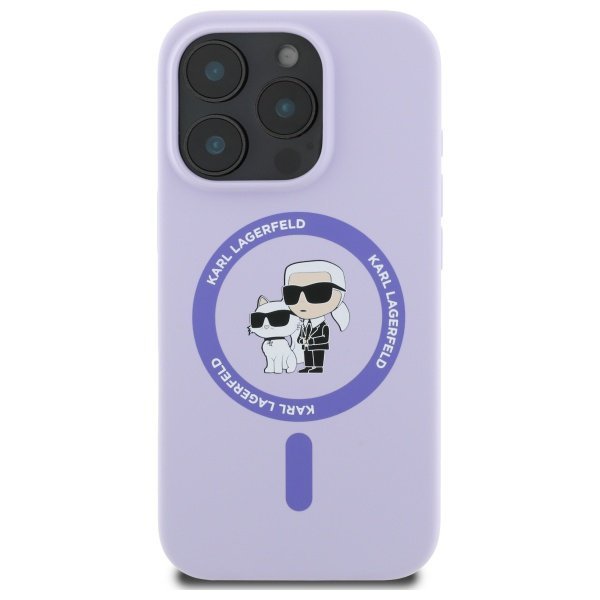 Karl Lagerfeld KLHMP16LSCMKCRHU iPhone16 Pro 6.3&quot; fioletowy/purple hardcase Silicone Karl&Choupette Ring MagSafe