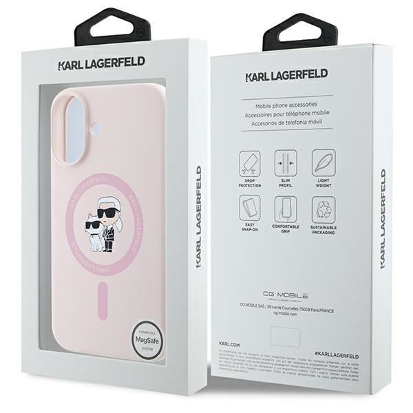 Karl Lagerfeld KLHMP16SSCMKCRHP iPhone16 6.1&quot; różowy/pink hardcase Silicone Karl&Choupette MagSafe