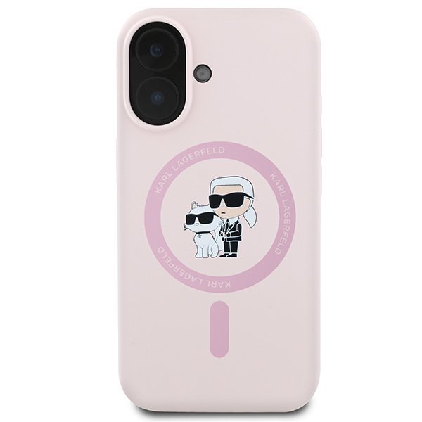 Karl Lagerfeld KLHMP16MSCMKCRHP iPhone 16 Plus 6.7&quot; różowy/pink hardcase Silicone Karl&Choupette Ring MagSafe