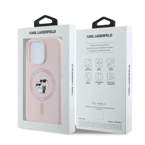 Karl Lagerfeld KLHMP16XSCMKCRHP iPhone 16 Pro Max 6.9&quot; różowy/pink hardcase Silicone Karl&Choupette Ring MagSafe