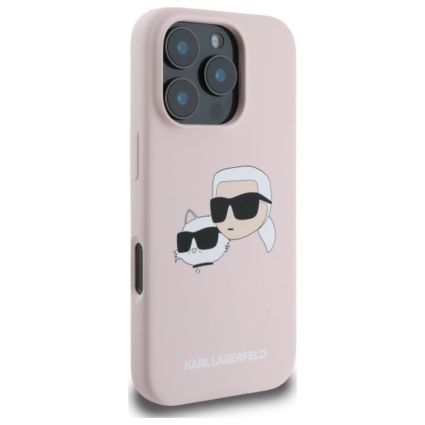Karl Lagerfeld KLHMP16LSKCHPPLP iPhone16 Pro 6.3&quot; różowy/pink hardcase Silicone Double Heads Print MagSafe
