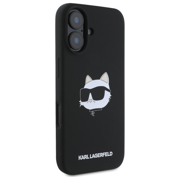 Karl Lagerfeld KLHMP16SSCHPPLK iPhone16 6.1&quot; czarny/black hardcase Silicone Choupette Head Print MagSafe