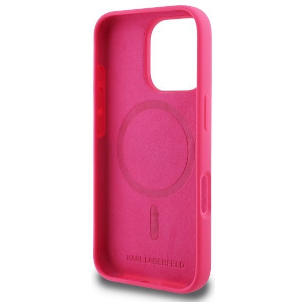 Karl Lagerfeld KLHMP16LSCHPPLF iPhone 16 Pro 6.3&quot; fuksja/fuschia hardcase Silicone Choupette Head Print MagSafe