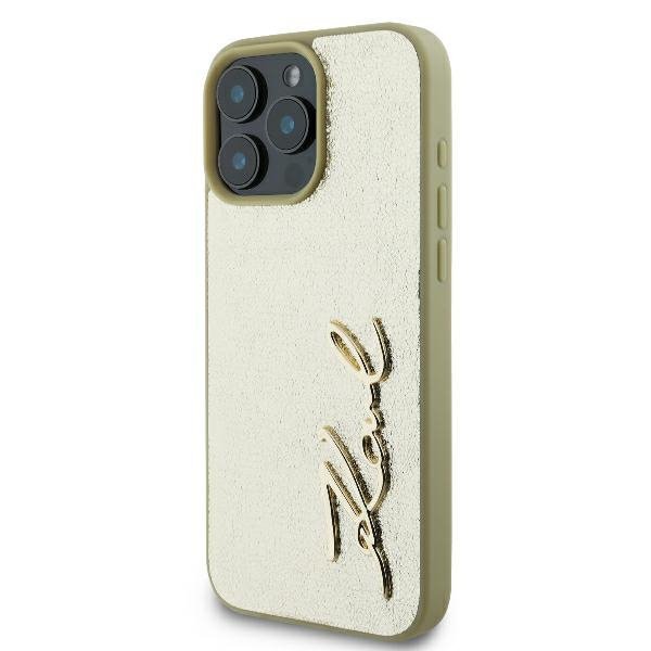 Karl Lagerfeld KLHCP16LPFMFBKMD iPhone16 Pro 6.3&quot; złoty/gold hardcase Metal Signature