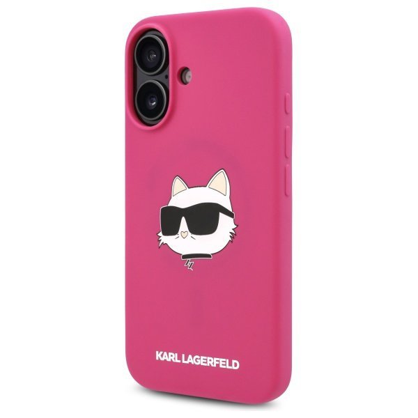 Karl Lagerfeld KLHMP16SSCHPPLF iPhone 16 6.1&quot; fuksja/fuschia hardcase Silicone Choupette Head Print MagSafe