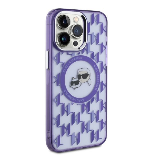 Karl Lagerfeld KLHMP15XHMCKMHU iPhone 15Pro Max 6.7&quot; fioletowy/purple IML Monogram Karl&Choupette Head MagSafe