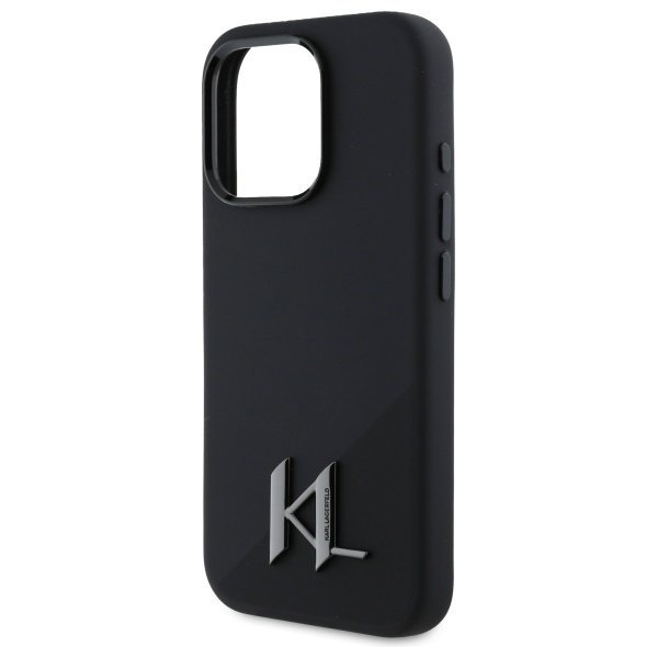 Karl Lagerfeld KLHMP16LSCMKMPCK iPhone 16 Pro 6.3&quot; czarny/black hardcase Silicone Shadow Metal Initial MagSafe