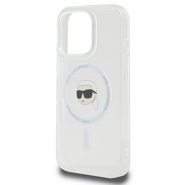 Karl Lagerfeld KLHMP16LHLSKIH iPhone16 Pro 6.3&quot; biały/white hardcase IML Metal Karl Head MagSafe