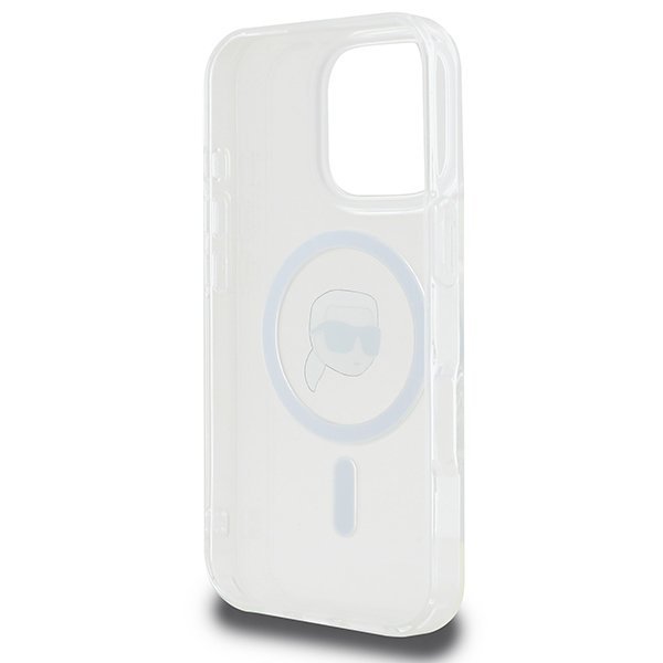 Karl Lagerfeld KLHMP16XHLSKIH iPhone16 Pro Max 6.9&quot; biały/white hardcase IML Metal Karl Head MagSafe