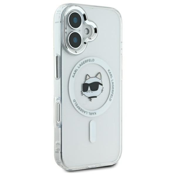 Karl Lagerfeld KLHMP16MHLSCHH iPhone 16 Plus 6.7&quot; biały/white hardcase IML Metal Choupette Head MagSafe