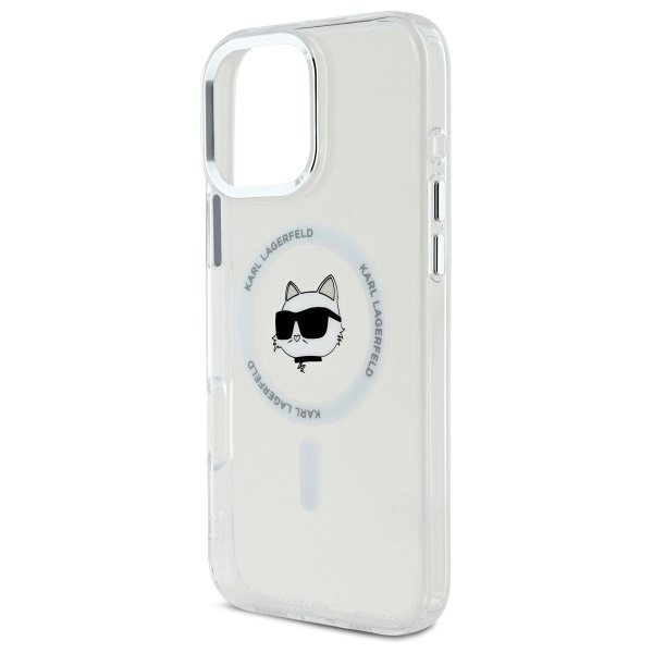 Karl Lagerfeld KLHMP16LHLSCHH iPhone16 Pro 6.3&quot; biały/white hardcase IML Metal Choupette Head MagSafe