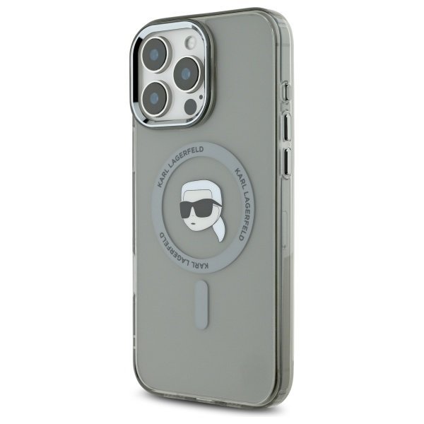 Karl Lagerfeld KLHMP16LHLSKIK iPhone 16 Pro 6.3&quot; czarny/black hardcase IML Metal Karl Head MagSafe