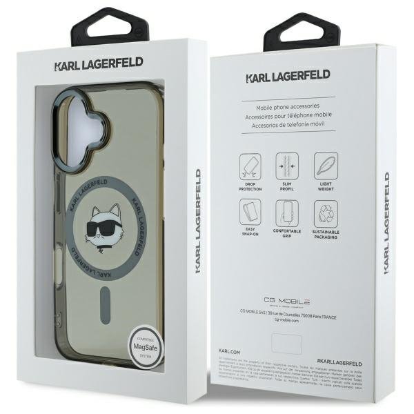 Karl Lagerfeld KLHMP16SHLSCHK iPhone16 6.1&quot; czarny/black hardcase IML Metal Choupette Head MagSafe