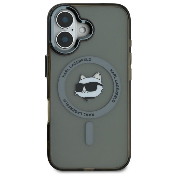 Karl Lagerfeld KLHMP16MHLSCHK iPhone16 Plus 6.7&quot; czarny/black hardcase IML Metal Choupette Head MagSafe