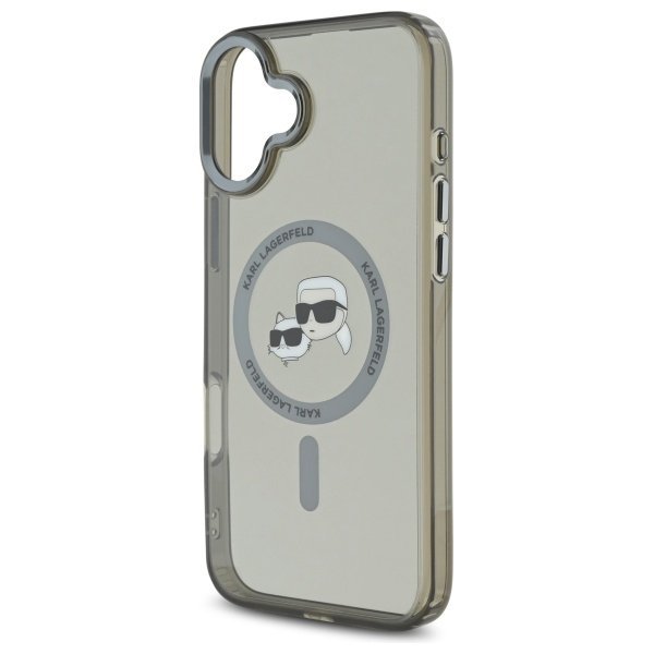 Karl Lagerfeld KLHMP16SHLSKCK iPhone 6.1" czarny/black hardcase IML Metal Karl&Choupette Head MagSafe