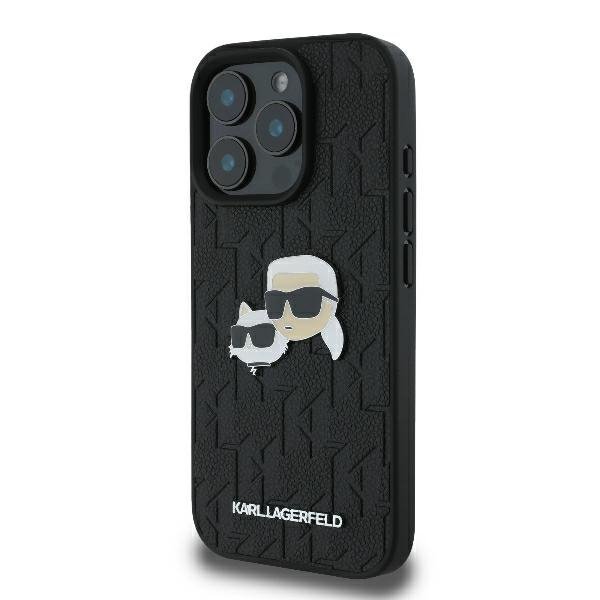 Karl Lagerfeld KLHCP16XPGKLKCPK iPhone16 Pro Max 6.9&quot; czarny/black hardcase Monogram Karl&Chaoupette Head Pin