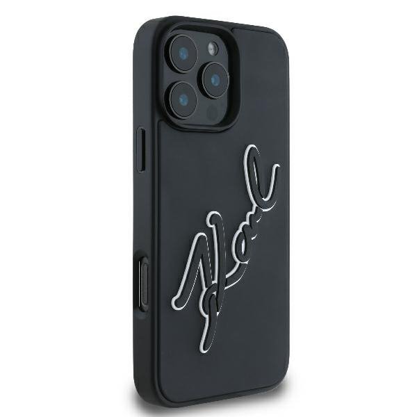 Karl Lagerfeld KLHCP16L3DRKSDLK iPhone16 Pro 6.3&quot; czarny/black hardcase 3D Rubber Bicolor Signature