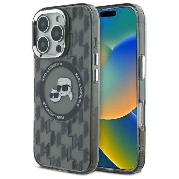 Karl Lagerfeld KLHMP16XHMCKMHK iPhone 16Pro Max 6.9&quot; czarny/black IML Monogram Karl&Choupette Head MagSafe