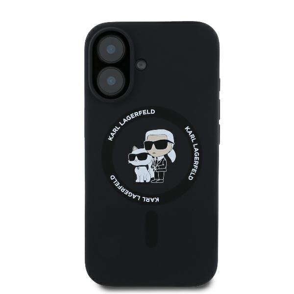 Karl Lagerfeld KLHMP16MSCMKCRHK iPhone16 Plus 6.7&quot; czarny/black hardcase Silicone Karl&Choupette Ring MagSafe