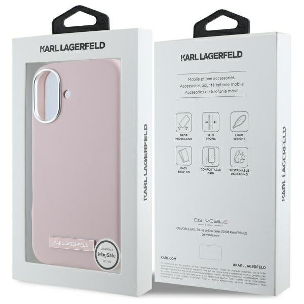 Karl Lagerfeld KLHMP16SPGMSRPP iPhone16 6.1&quot; różowy/pink hardcase FW Metal Plate MagSafe