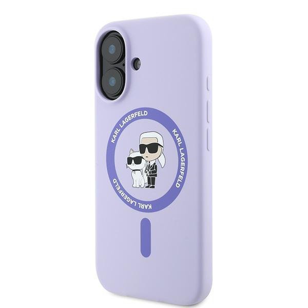 Karl Lagerfeld KLHMP16SSCMKCRHU iPhone16 6.1&quot; fioletowy/purple hardcase Silicone Karl&Choupette Ring MagSafe