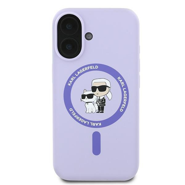 Karl Lagerfeld KLHMP16SSCMKCRHU iPhone16 6.1&quot; fioletowy/purple hardcase Silicone Karl&Choupette Ring MagSafe