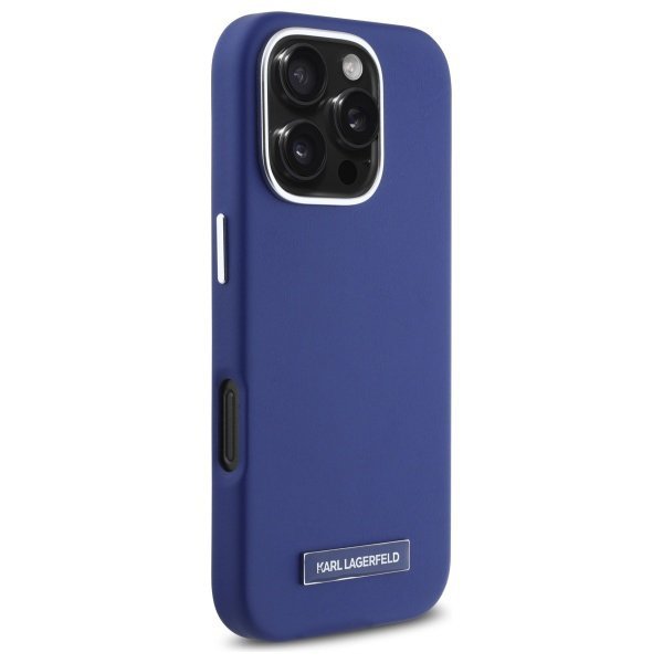 Karl Lagerfeld KLHMP16LPGMSRPB iPhone 16 Pro 6.3&quot; niebieski/blue hardcase FW Metal Plate MagSafe