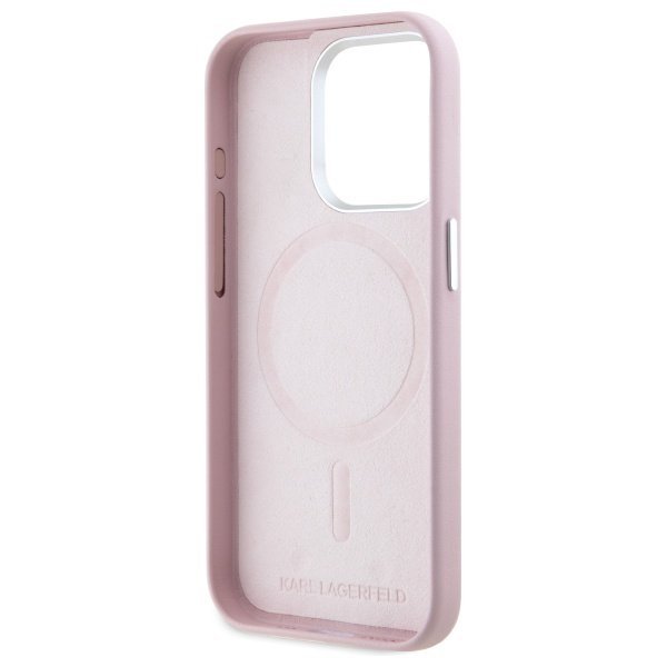 Karl Lagerfeld KLHMP15XPGMSRPP iPhone 15 Pro Max 6.7&quot; różowy/pink hardcase FW Metal Plate MagSafe