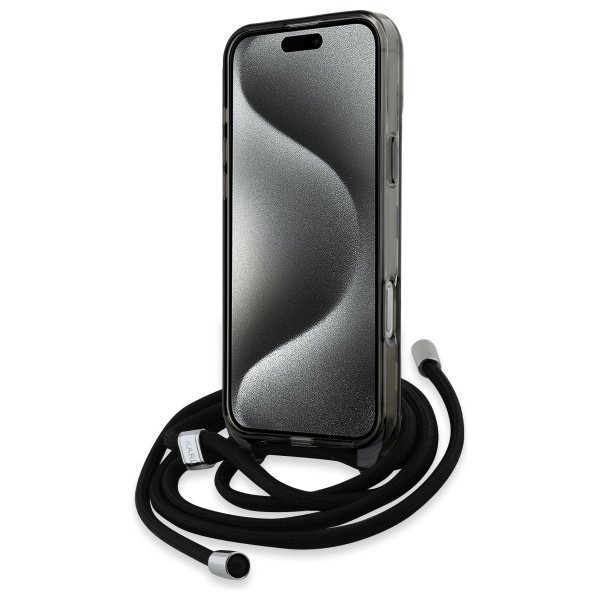 Karl Lagerfeld KLHMP16LHCKCKLCK iPhone 16 Pro 6.3&quot; czarny/black hardcase IML Crossbody Monogram Karl & Choupette Head MagSa