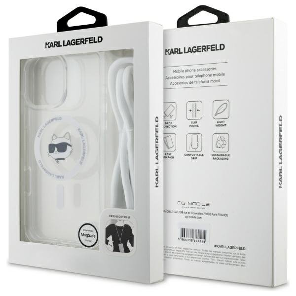 Karl Lagerfeld KLHMP16XHCCHNT iPhone 16  Pro Max 6.9&quot; hardcase transparent IML Choupette Head & Cord Magsafe