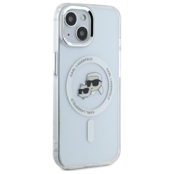 Karl Lagerfeld KLHMP14SHLSKCH iPhone 14  6.1&quot; biały/white hardcase IML Metal Karl&Choupette Head MagSafe