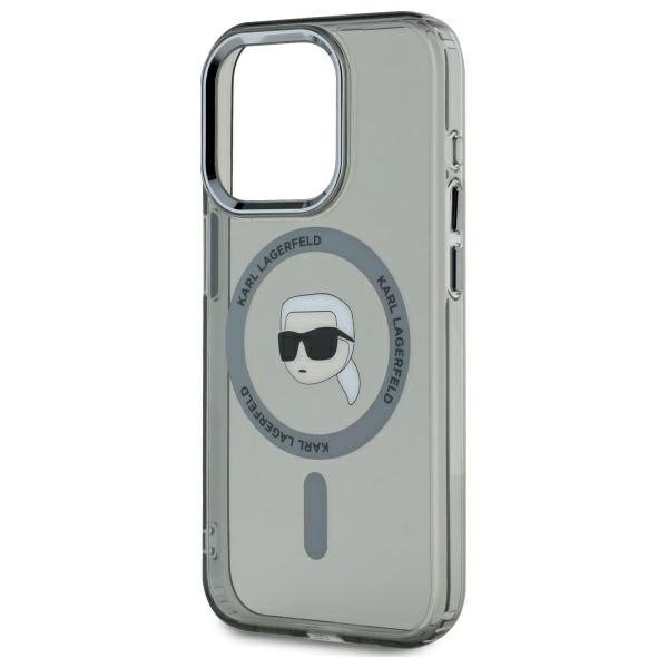 Karl Lagerfeld KLHMP15XHLSKIK iPhone 15  Pro Max 6.7&quot; czarny/black hardcase IML Metal Karl Head MagSafe