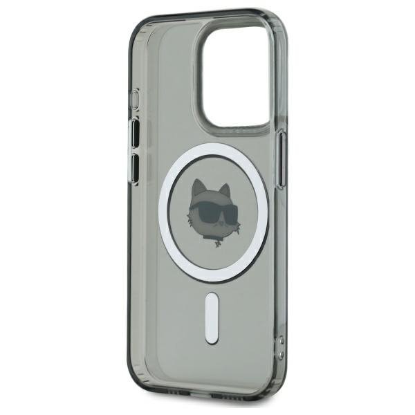 Karl Lagerfeld KLHMP15LHLSCHK iPhone 15  Pro 6.1&quot; czarny/black hardcase IML Metal Choupette Head MagSafe